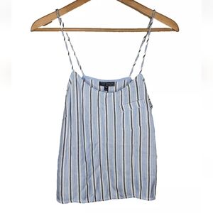 TOPSHOP Striped Camisole Top in Blue White and Black Size 2